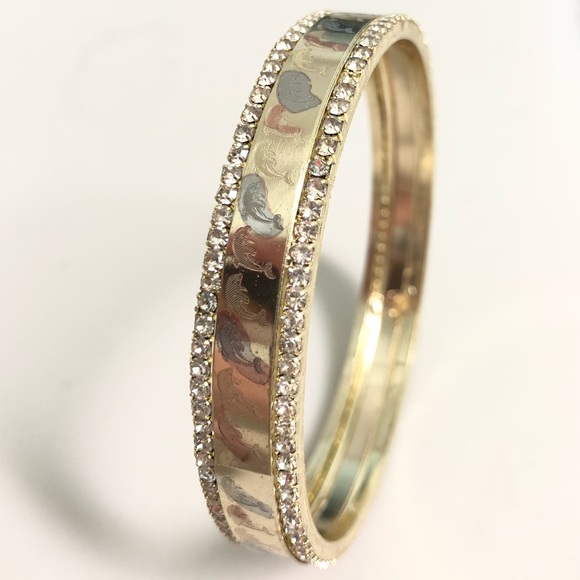 18k Gold Filled Tricolor Dolphin 🐬 Bangle - Picture 4 of 4